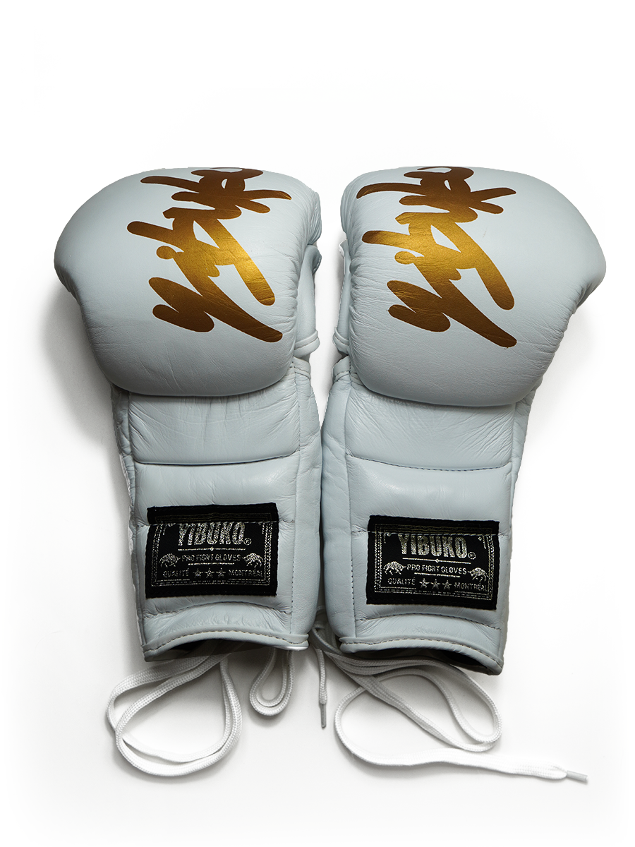 Yibuko lace-up mma glove white lace-up MMA gloves